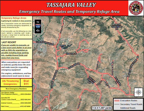 Tassajara Valley Evacuation Map