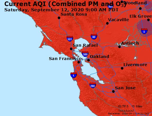 AQI SF for Saturday AM