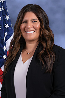 Hatfield Portrait in front of Flag